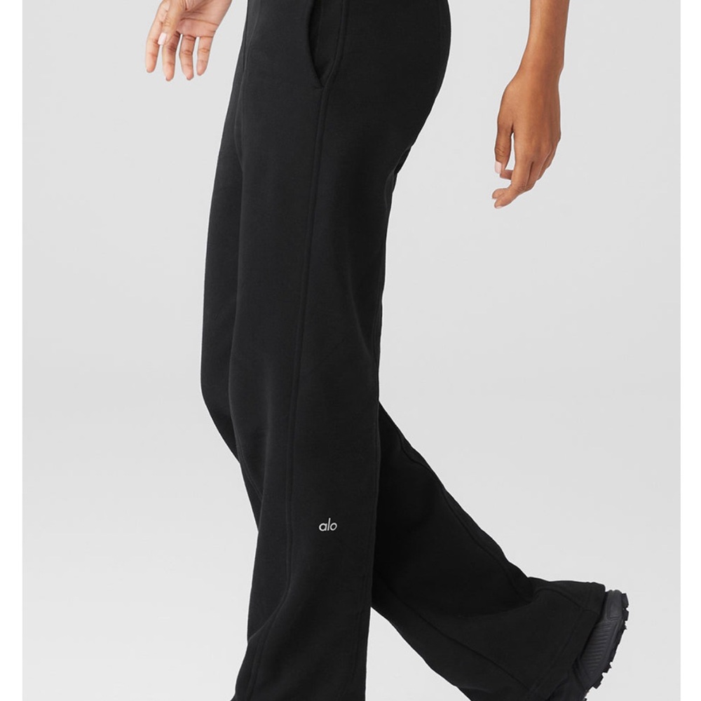 ALO Yoga Black high rise wide leg sweatpants